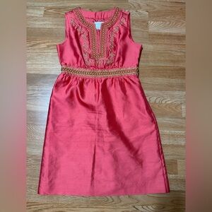 Kate Spade Embellished Silk Blend Dress coral 6